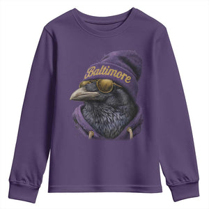 RF Football Lover Youth Sweatshirt Vintage Maryland Edgar Allan Poe The Flock Game Day TS10 Purple Print Your Wear