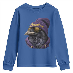 Baltimore Youth Sweatshirt Vintage Maryland Edgar Allan Poe Raven Game Day TS10 Royal Blue Print Your Wear