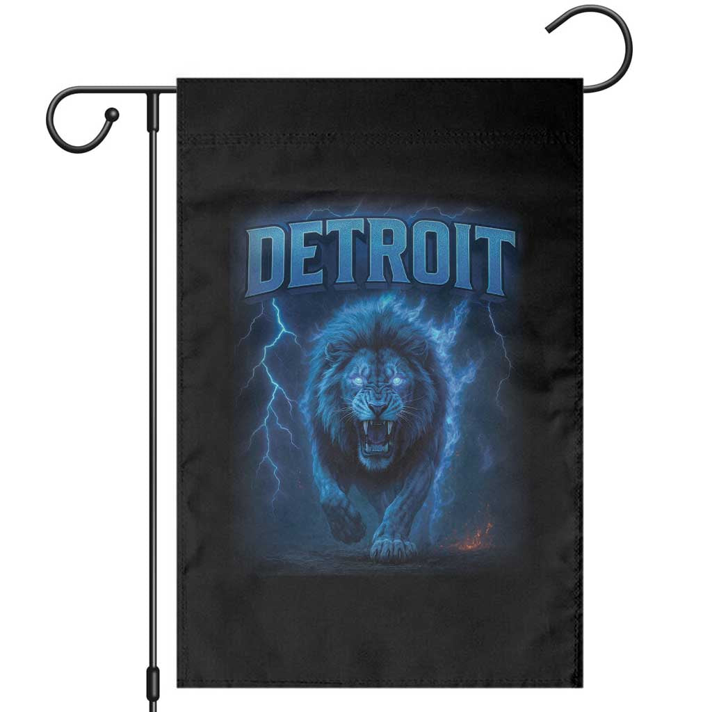 Retro Detroit Football Garden Flag Love Lions Bootleg Vintage Rap Tee TS10 Black Print Your Wear