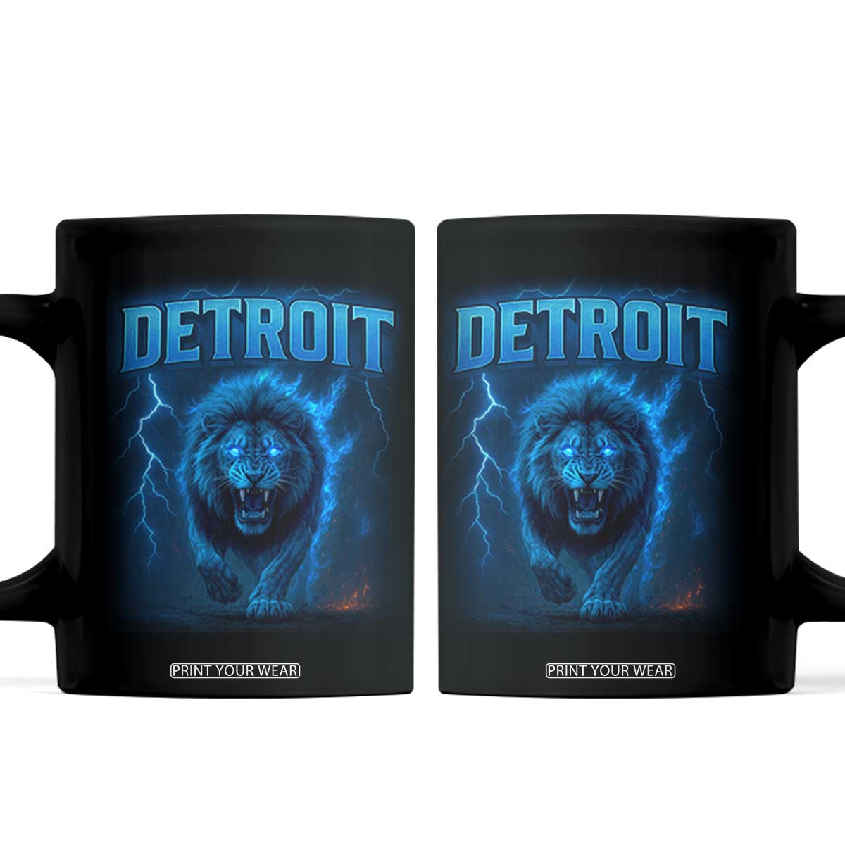 Retro Detroit Football Coffee Mug Love Lions Bootleg Vintage Rap Tee TS10 Black Print Your Wear