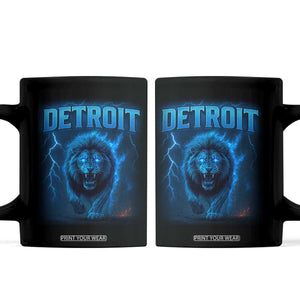 Retro Detroit Football Coffee Mug Love Lions Bootleg Vintage Rap Tee TS10 Black Print Your Wear