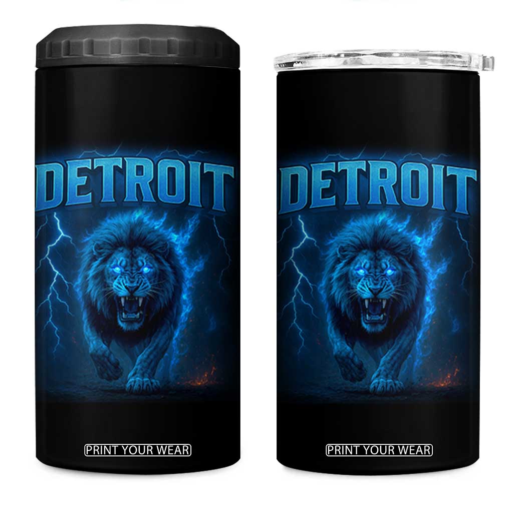 Retro Detroit Football 4 in 1 Can Cooler Tumbler Love Lions Bootleg Vintage Rap Tee TS10 One Size: 16 oz Black Print Your Wear