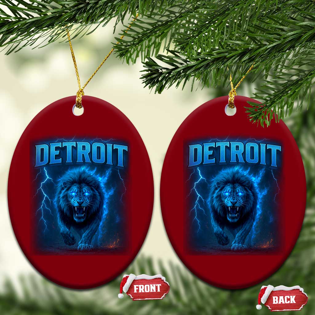 Retro Detroit Football Ceramic Ornament Love Lions Bootleg Vintage Rap Tee TS10 Print Your Wear