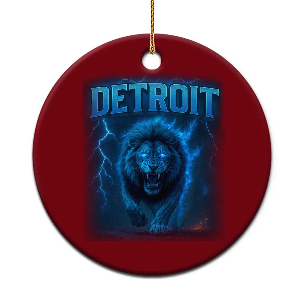 Retro Detroit Football Ceramic Ornament Love Lions Bootleg Vintage Rap Tee TS10 1pc Red Print Your Wear