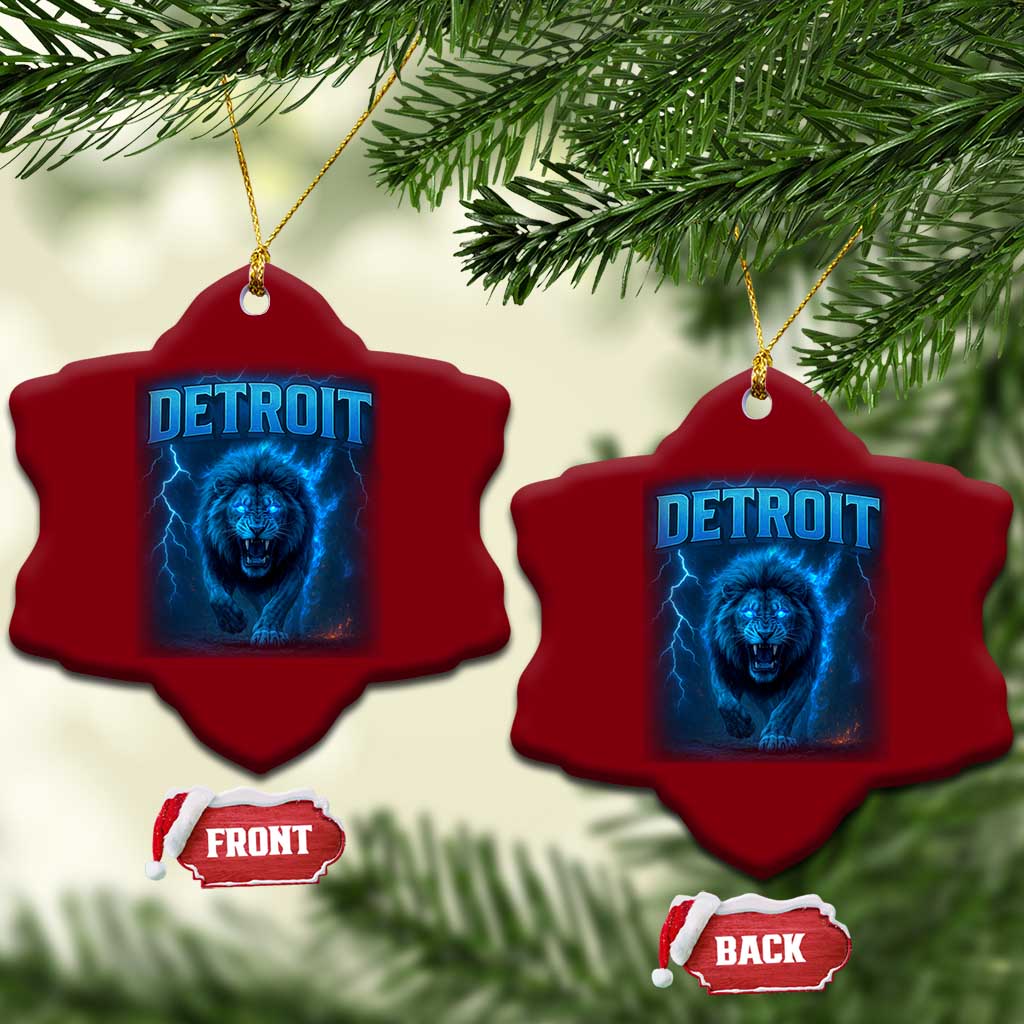 Retro Detroit Football Ceramic Ornament Love Lions Bootleg Vintage Rap Tee TS10 Print Your Wear