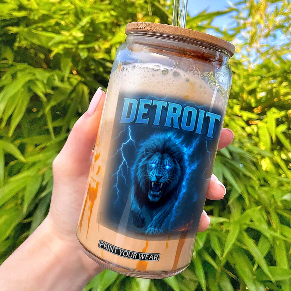 Retro Detroit Football Glass Can Love Lions Bootleg Vintage Rap Tee TS10 Black Print Your Wear