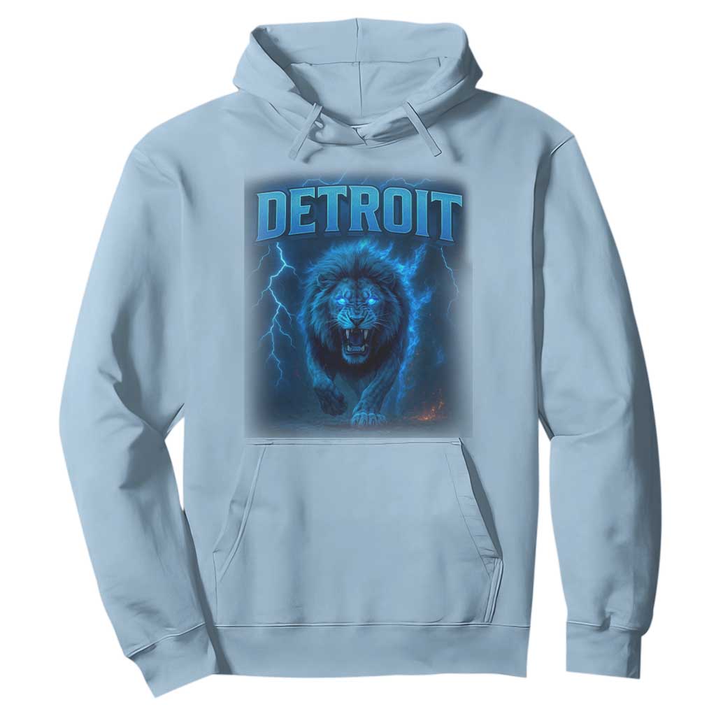 Retro Detroit Football Hoodie Love Lions Bootleg Vintage Rap Tee TS10 Light Blue Print Your Wear