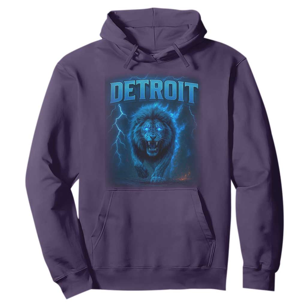 Retro Detroit Football Hoodie Love Lions Bootleg Vintage Rap Tee TS10 Purple Print Your Wear