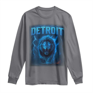 Retro Detroit Football Long Sleeve Shirt Love Lions Bootleg Vintage Rap Tee TS10 Charcoal Print Your Wear