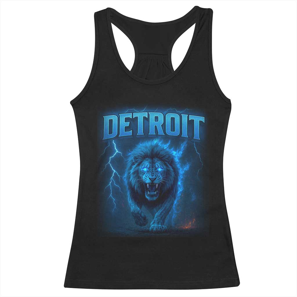 Retro Detroit Football Racerback Tank Top Love Lions Bootleg Vintage Rap Tee TS10 Black Print Your Wear