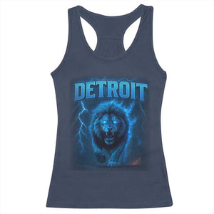 Retro Detroit Football Racerback Tank Top Love Lions Bootleg Vintage Rap Tee TS10 Navy Print Your Wear