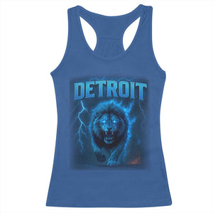 Retro Detroit Football Racerback Tank Top Love Lions Bootleg Vintage Rap Tee TS10 Royal Blue Print Your Wear