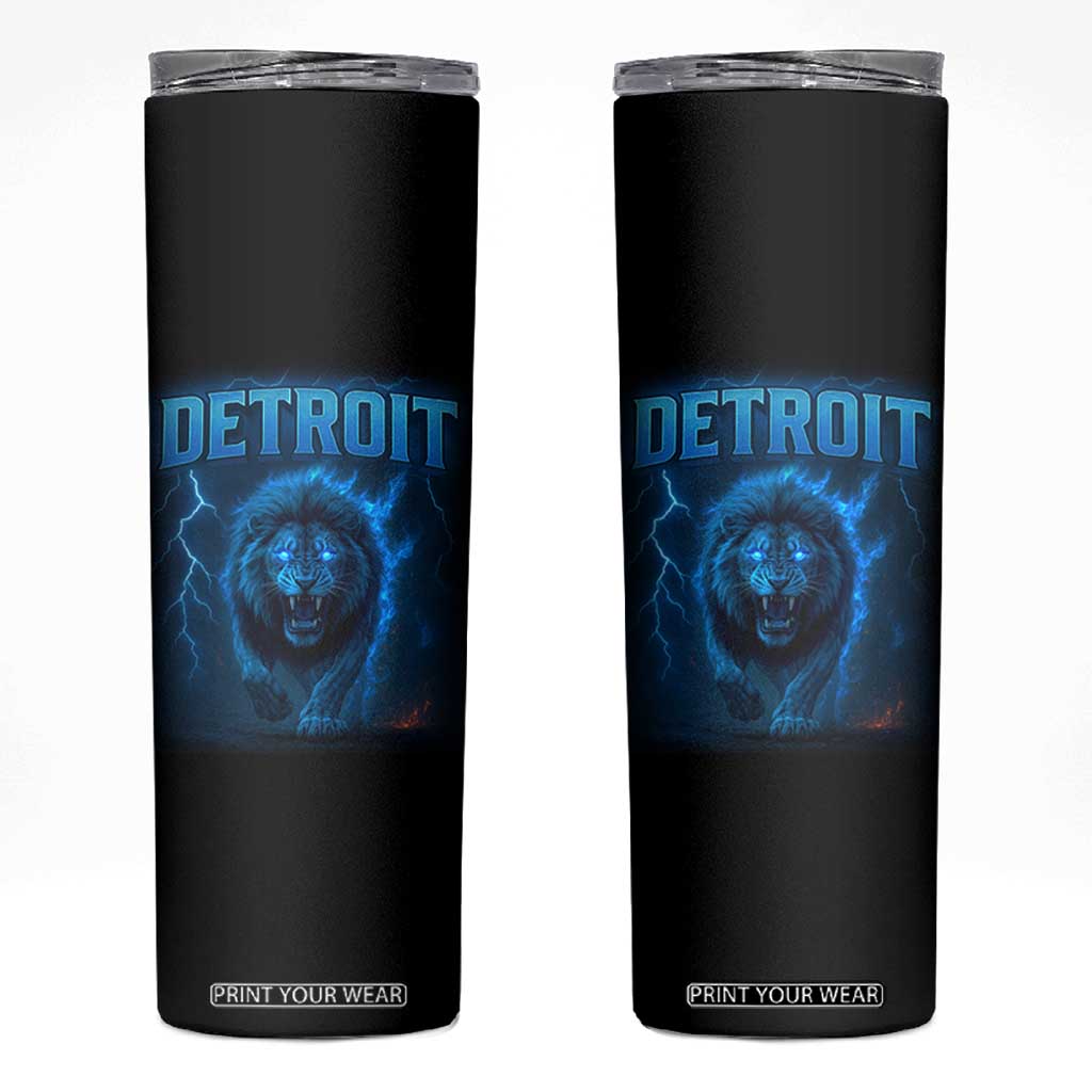 Retro Detroit Football Skinny Tumbler Love Lions Bootleg Vintage Rap Tee TS10 Black Print Your Wear