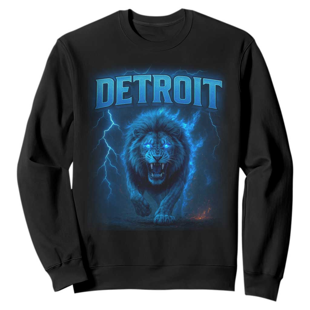 Retro Detroit Football Sweatshirt Love Lions Bootleg Vintage Rap Tee TS10 Black Print Your Wear