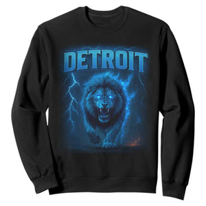 Retro Detroit Football Sweatshirt Love Lions Bootleg Vintage Rap Tee TS10 Black Print Your Wear