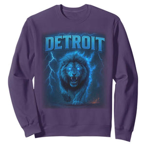 Retro Detroit Football Sweatshirt Love Lions Bootleg Vintage Rap Tee TS10 Purple Print Your Wear