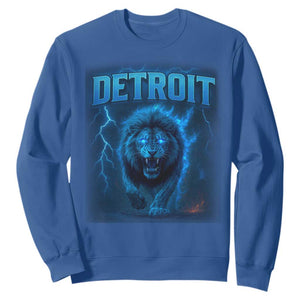 Retro Detroit Football Sweatshirt Love Lions Bootleg Vintage Rap Tee TS10 Royal Blue Print Your Wear