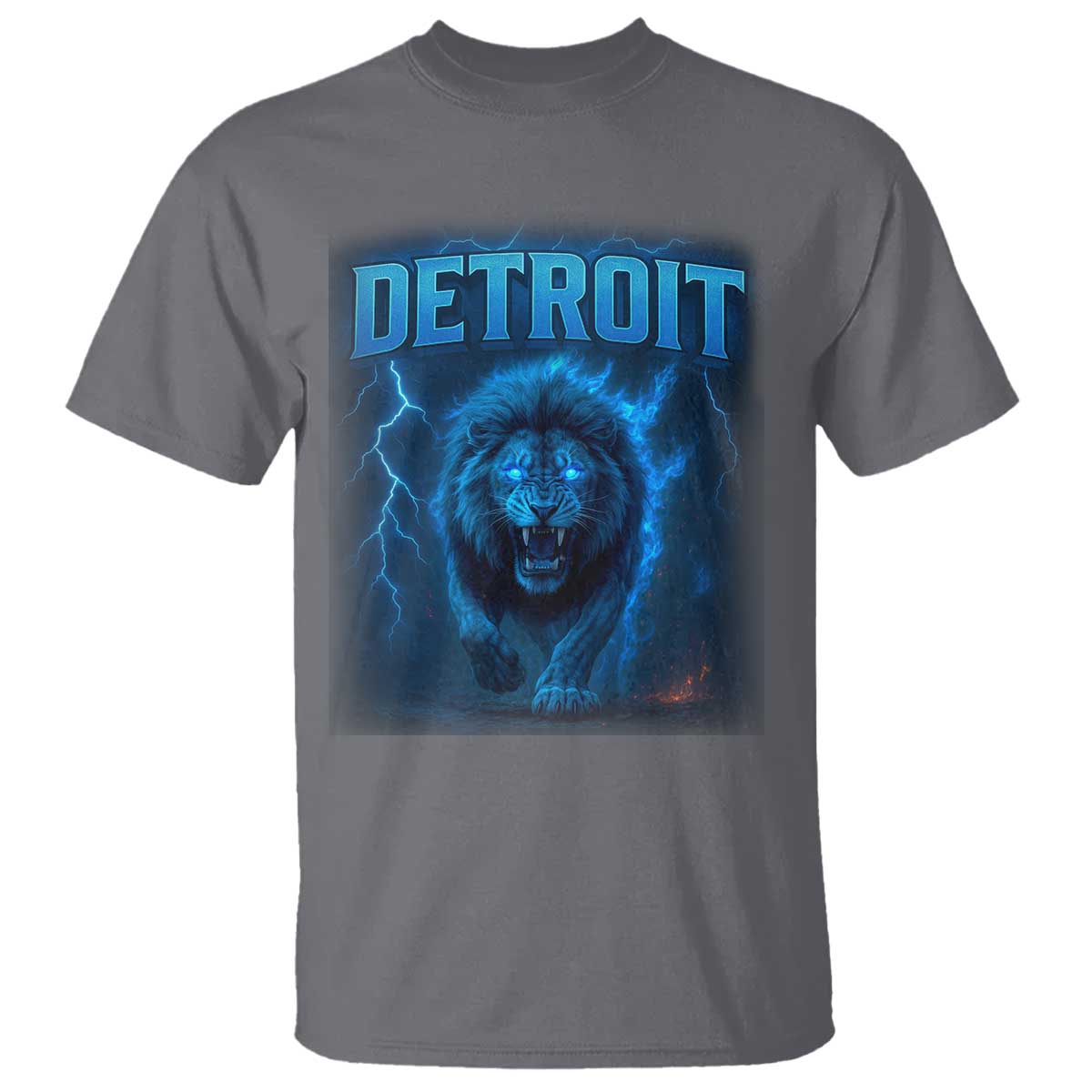 Retro Detroit Football T Shirt Love Lions Bootleg Vintage Rap Tee TS10 Charcoal Print Your Wear