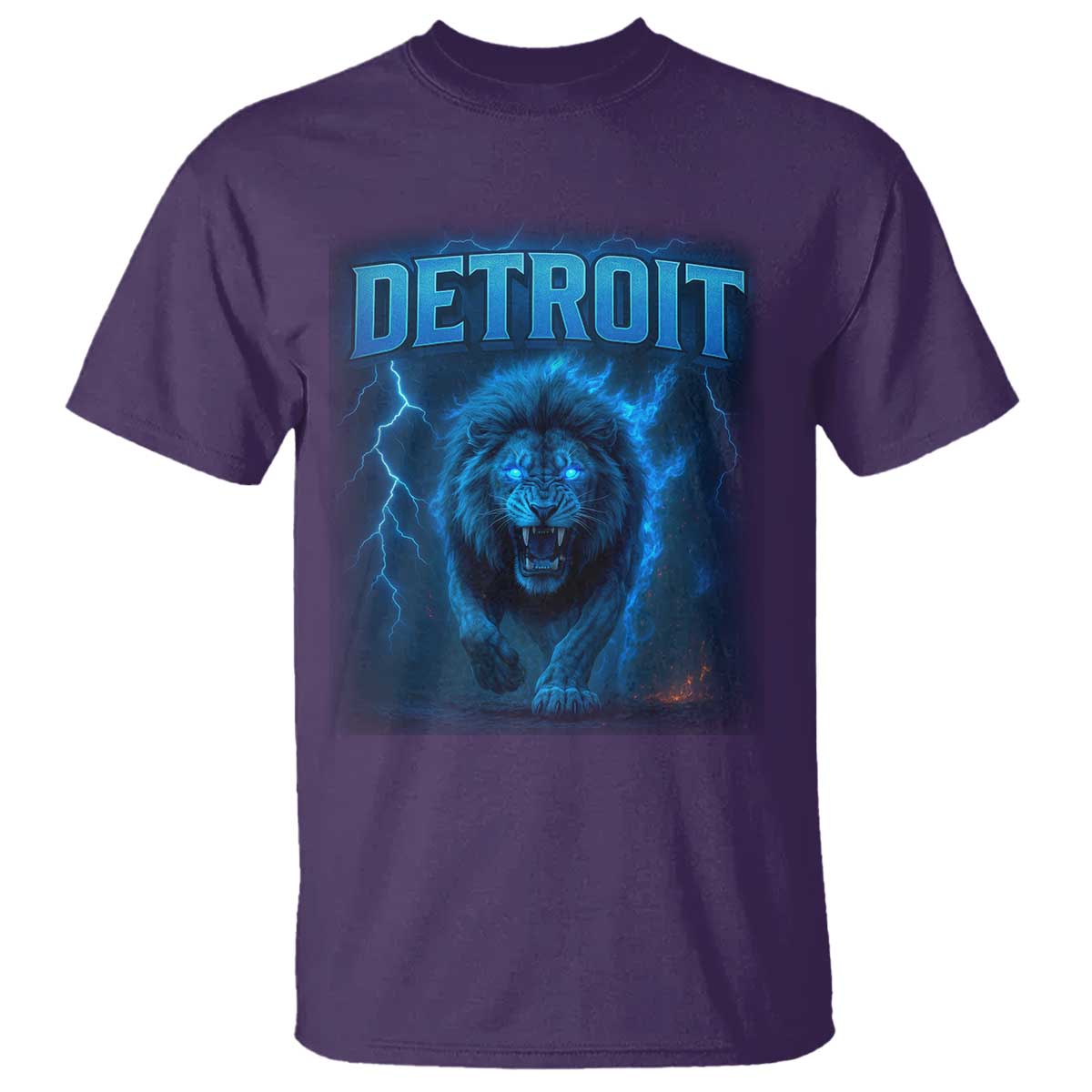 Retro Detroit Football T Shirt Love Lions Bootleg Vintage Rap Tee TS10 Purple Print Your Wear