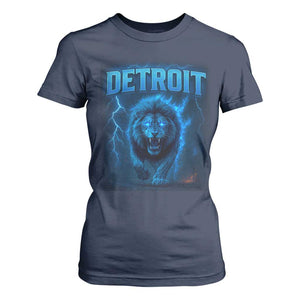 Retro Detroit Football T Shirt For Women Love Lions Bootleg Vintage Rap Tee TS10 Navy Print Your Wear