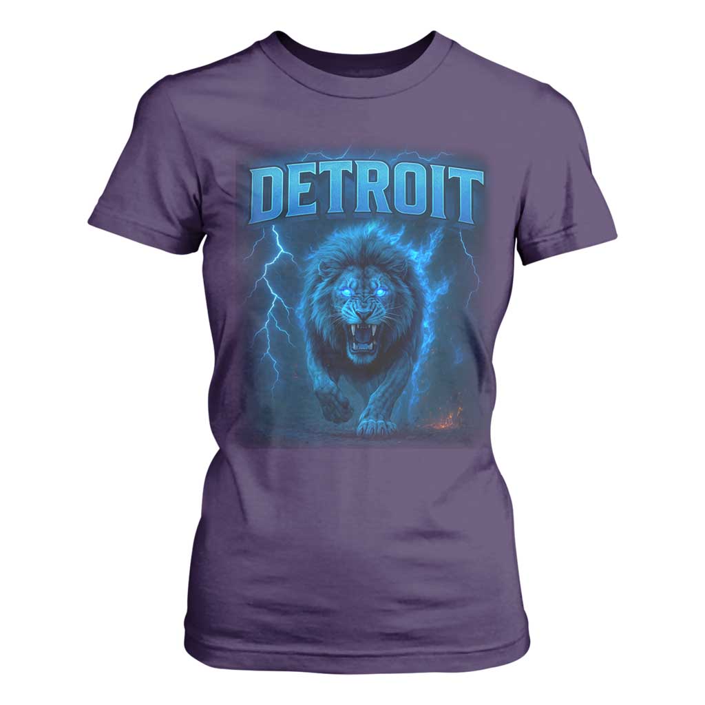 Retro Detroit Football T Shirt For Women Love Lions Bootleg Vintage Rap Tee TS10 Purple Print Your Wear