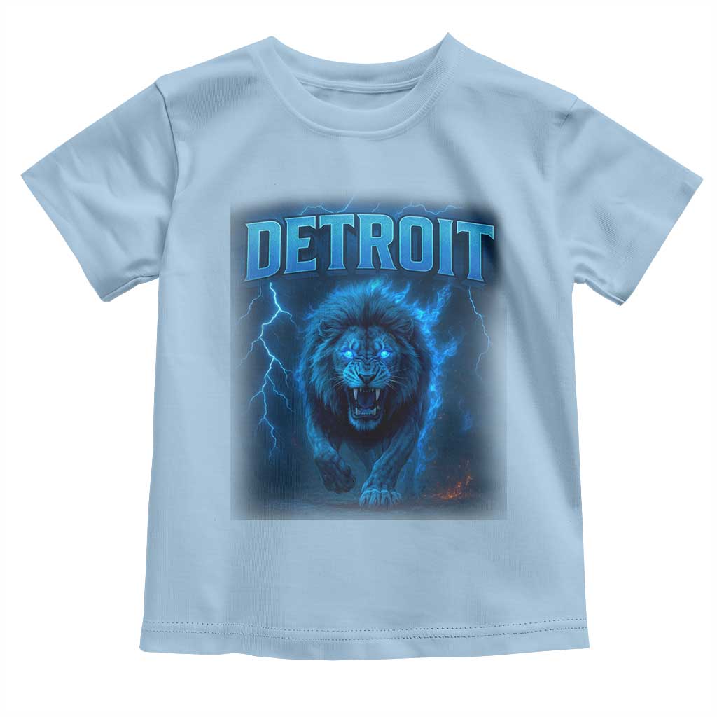 Retro Detroit Football Toddler T Shirt Love Lions Bootleg Vintage Rap Tee TS10 Light Blue Print Your Wear