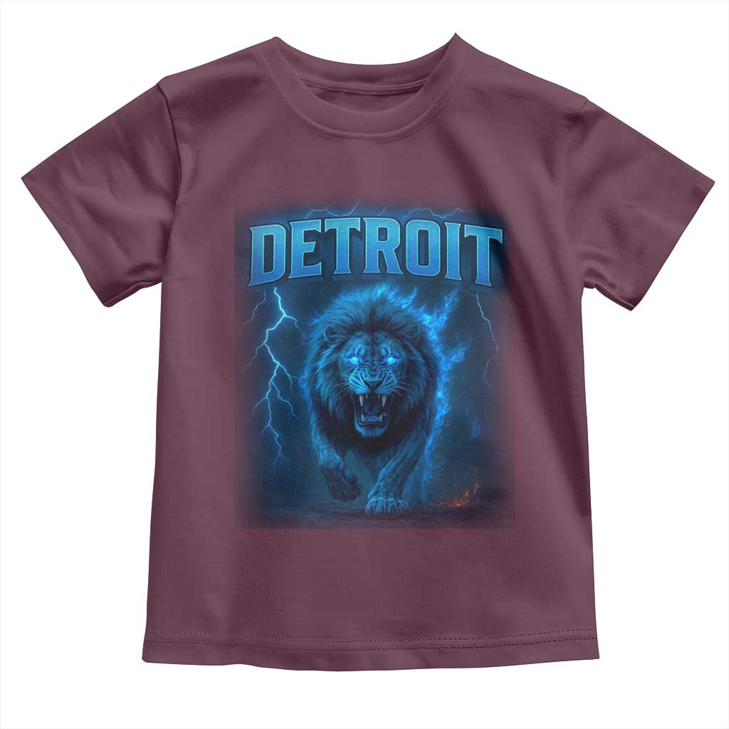 Retro Detroit Football Toddler T Shirt Love Lions Bootleg Vintage Rap Tee TS10 Maroon Print Your Wear