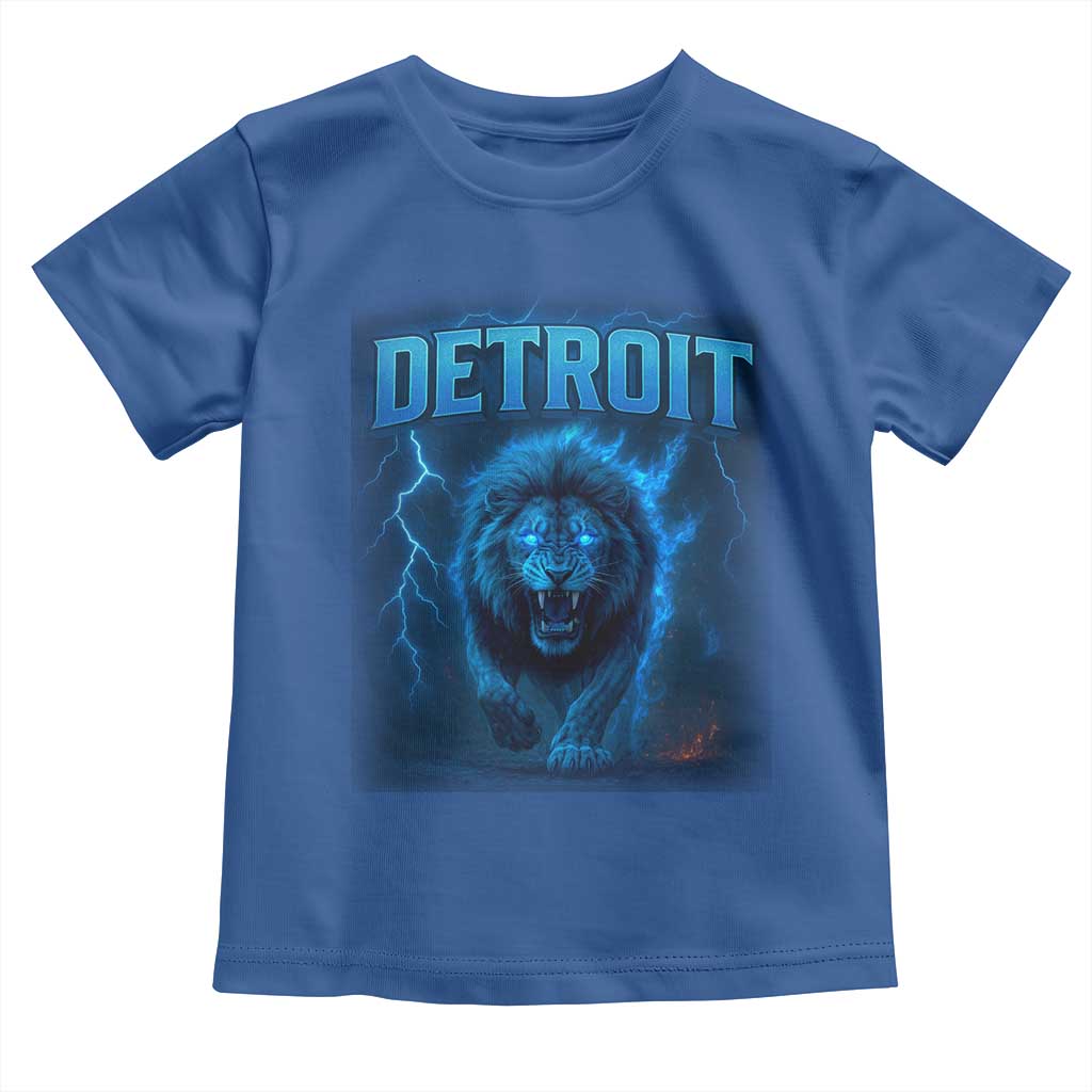 Retro Detroit Football Toddler T Shirt Love Lions Bootleg Vintage Rap Tee TS10 Royal Blue Print Your Wear