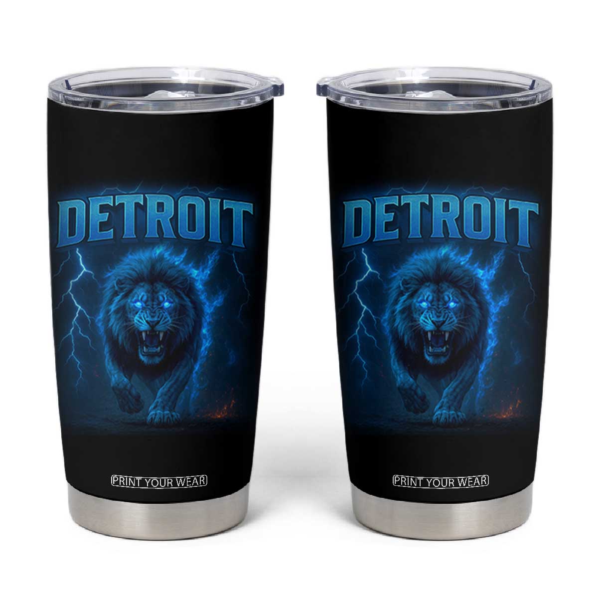 Retro Detroit Football Tumbler Cup Love Lions Bootleg Vintage Rap Tee TS10 Black Print Your Wear
