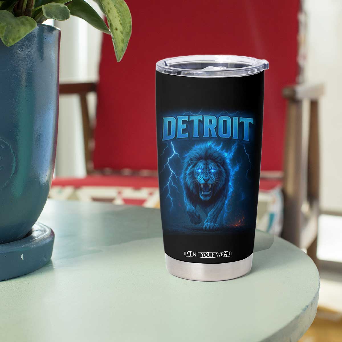Retro Detroit Football Tumbler Cup Love Lions Bootleg Vintage Rap Tee TS10 Print Your Wear