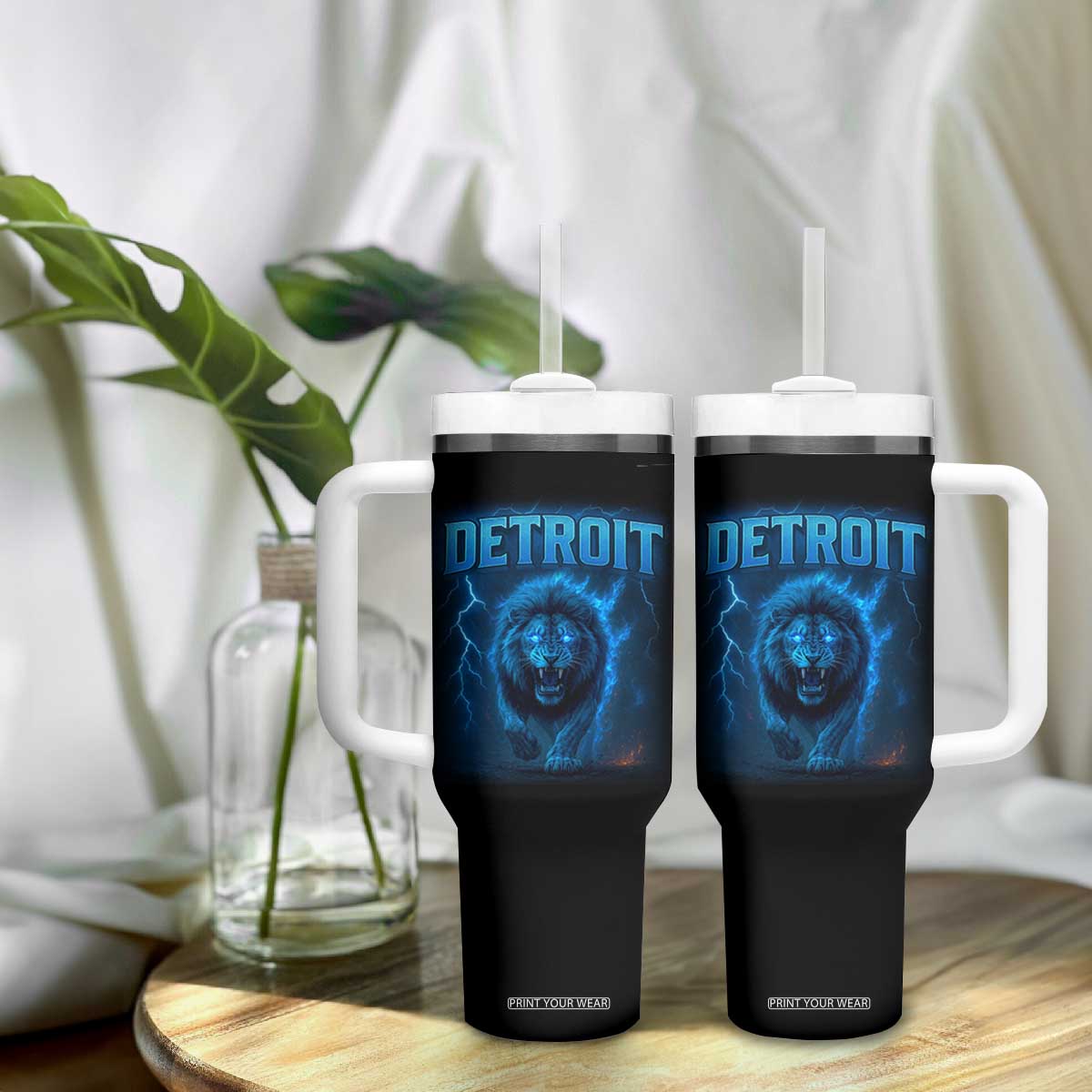 Retro Detroit Football Tumbler With Handle Love Lions Bootleg Vintage Rap Tee TS10 Print Your Wear