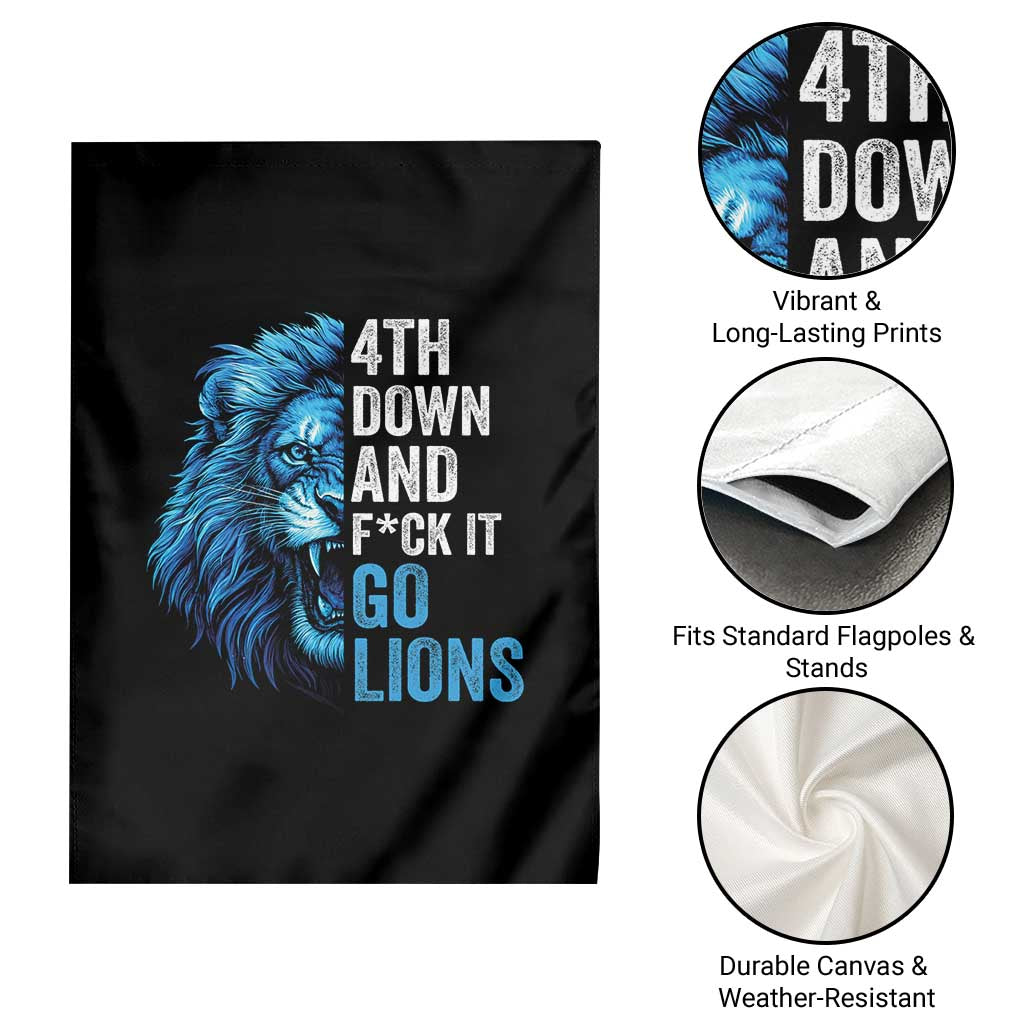 LF Game Day Garden Flag Funny 4th Down F*ck It Blue Team Sports Fan TS10 Print Your Wear