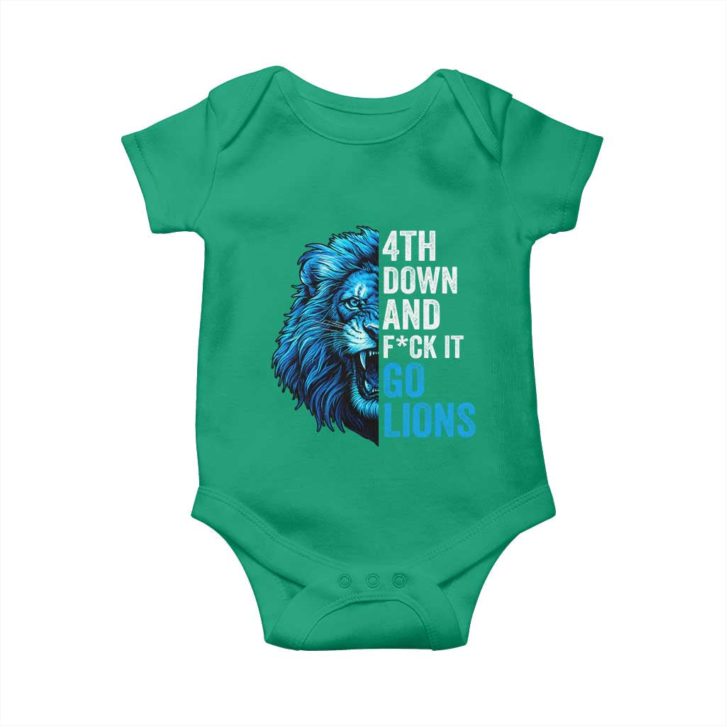 Go Lions Baby Onesie Funny 4th Down F*ck It Blue Lion Fan TS10 Irish Green Print Your Wear
