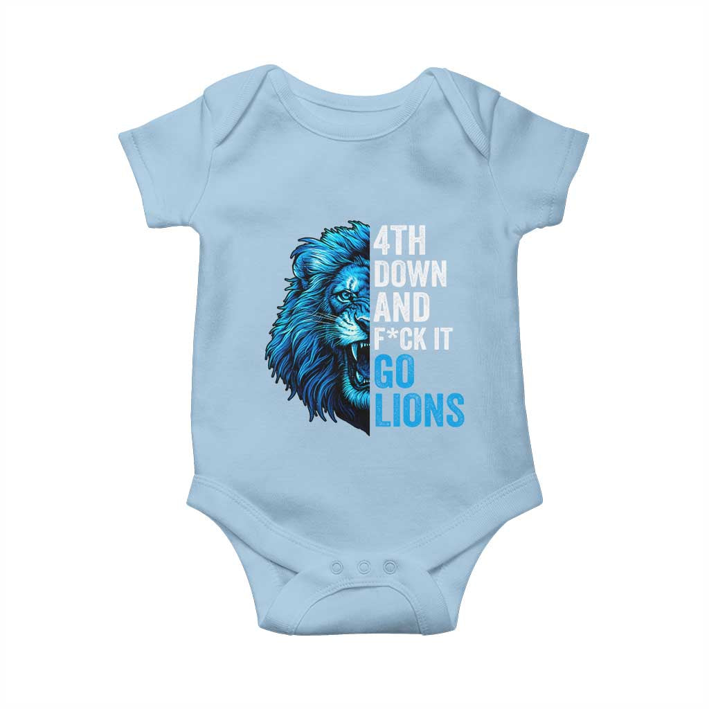 Go Lions Baby Onesie Funny 4th Down F*ck It Blue Lion Fan TS10 Light Blue Print Your Wear