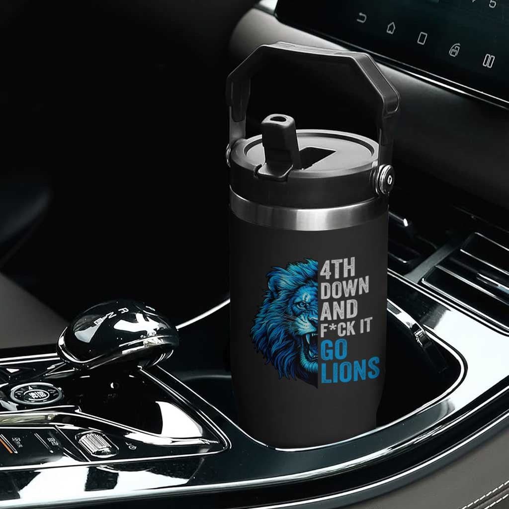 LF Game Day Flip Straw Tumbler Funny 4th Down F*ck It Blue Team Sports Fan TS10 Print Your Wear