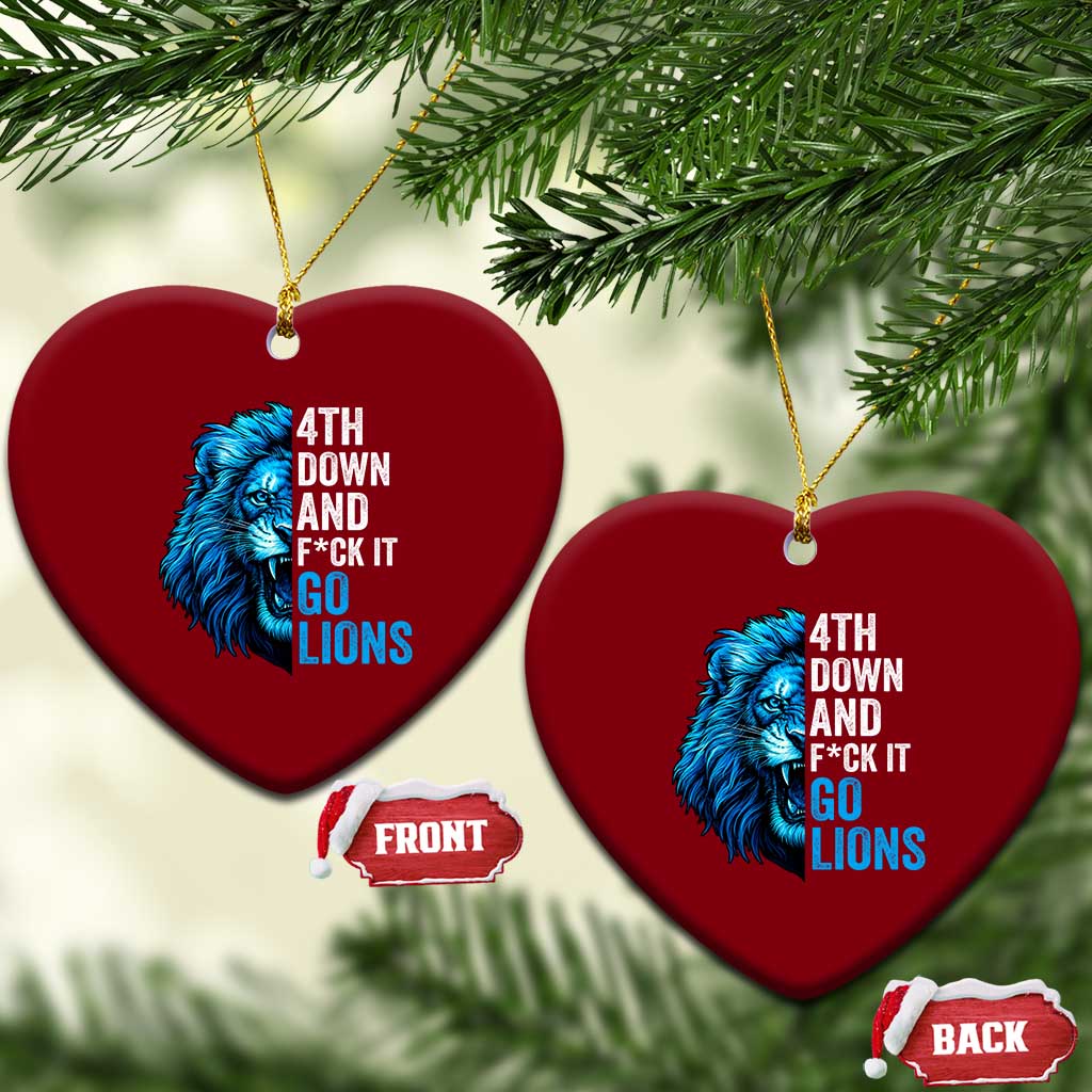 LF Game Day Ceramic Ornament Funny 4th Down F*ck It Blue Team Sports Fan TS10 Print Your Wear