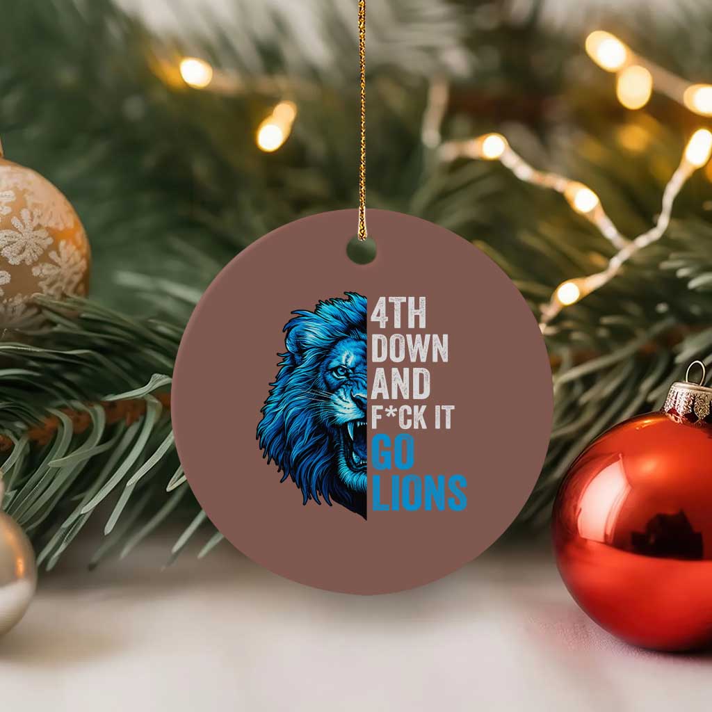 LF Game Day Ceramic Ornament Funny 4th Down F*ck It Blue Team Sports Fan TS10 1pc Mocha Print Your Wear