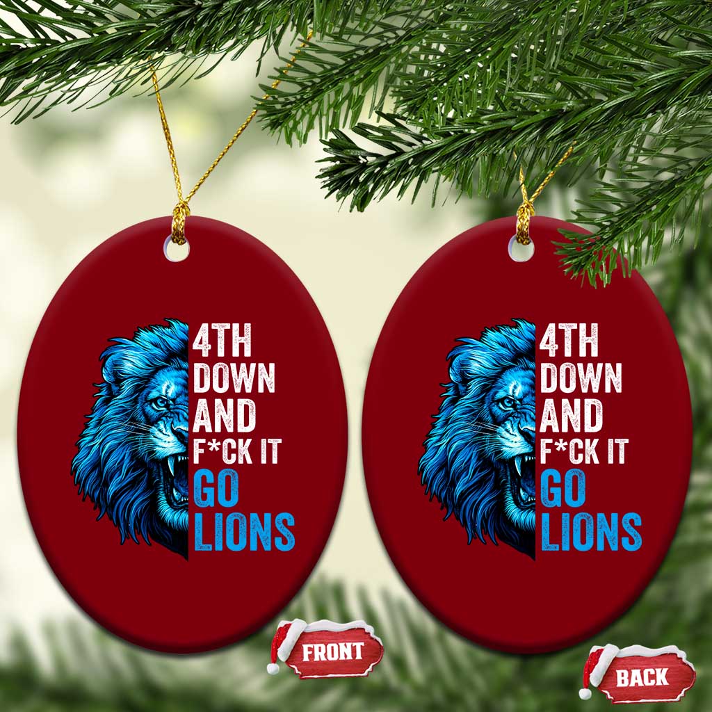 LF Game Day Ceramic Ornament Funny 4th Down F*ck It Blue Team Sports Fan TS10 Print Your Wear
