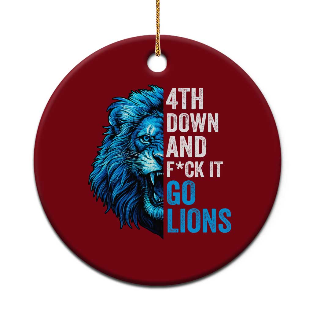 LF Game Day Ceramic Ornament Funny 4th Down F*ck It Blue Team Sports Fan TS10 1pc Red Print Your Wear