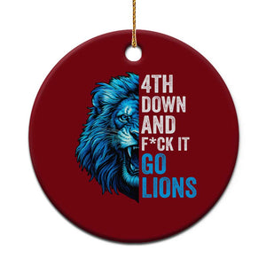 LF Game Day Ceramic Ornament Funny 4th Down F*ck It Blue Team Sports Fan TS10 1pc Red Print Your Wear