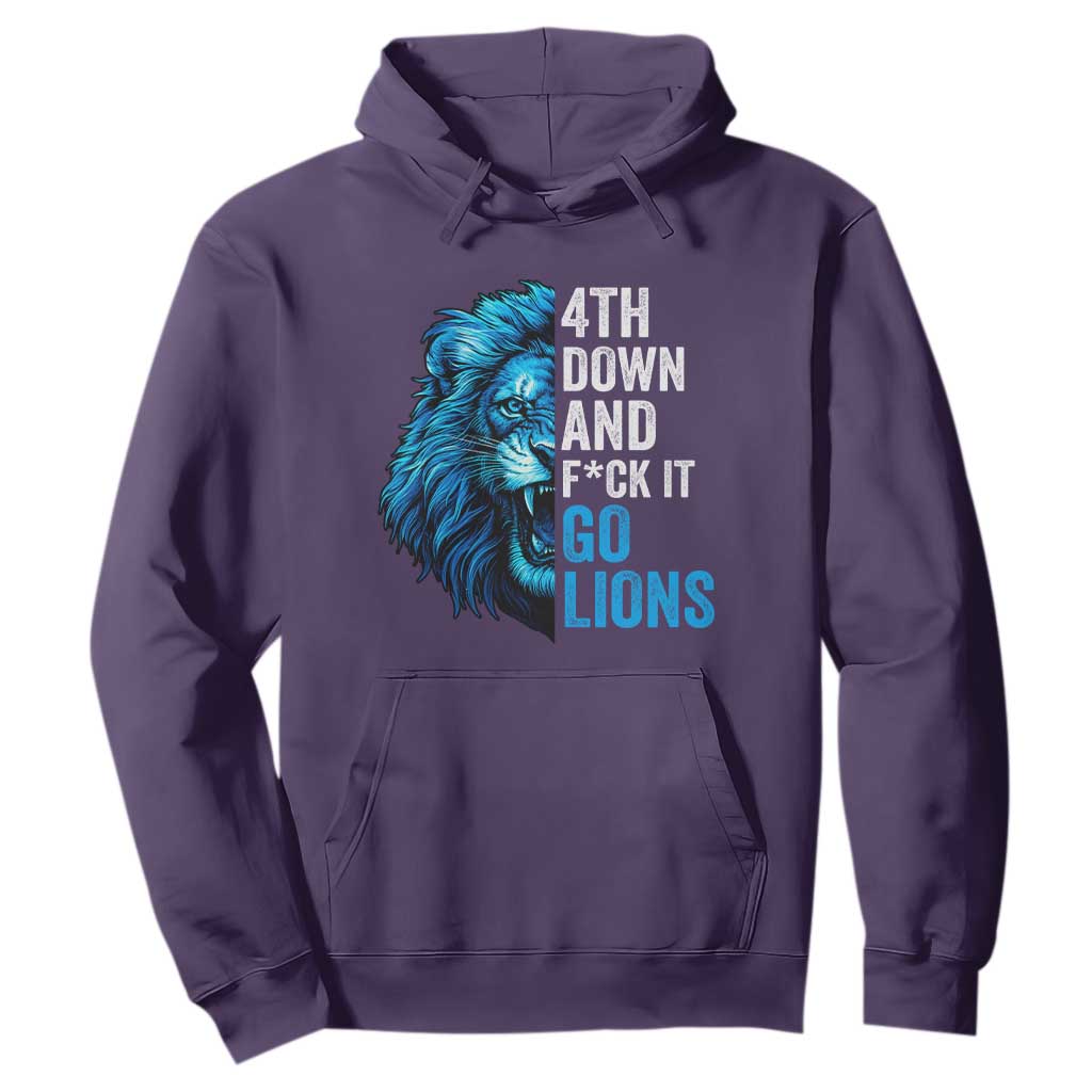 Go Lions Hoodie Funny 4th Down F*ck It Blue Lion Fan TS10 Purple Print Your Wear