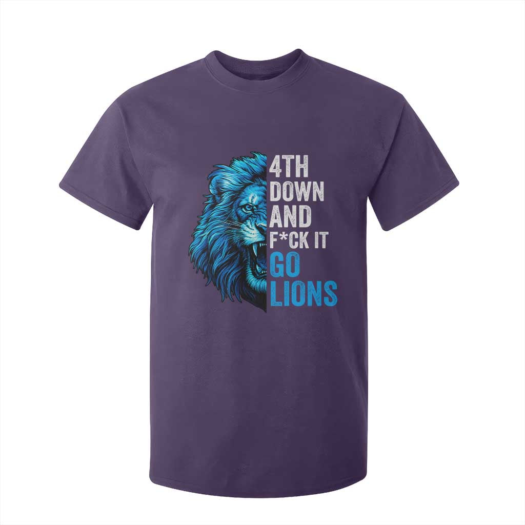 Go Lions T Shirt For Kid Funny 4th Down F*ck It Blue Lion Fan TS10 Purple Print Your Wear