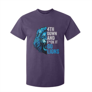 Go Lions T Shirt For Kid Funny 4th Down F*ck It Blue Lion Fan TS10 Purple Print Your Wear