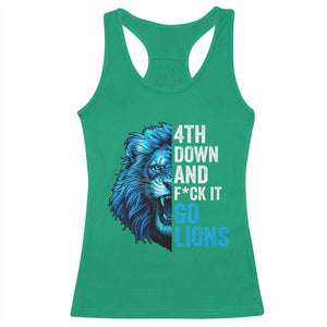 Go Lions Racerback Tank Top Funny 4th Down F*ck It Blue Lion Fan TS10 Irish Green Print Your Wear