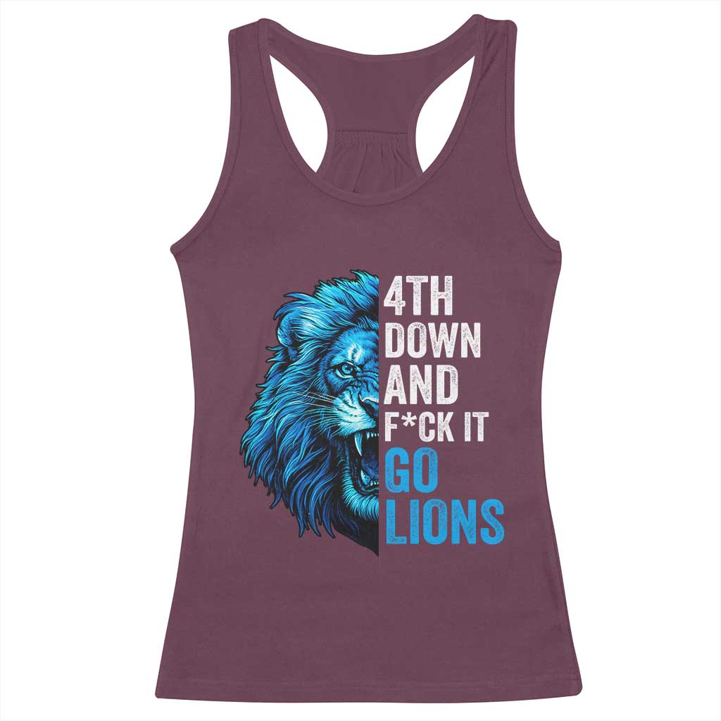 LF Game Day Racerback Tank Top Funny 4th Down F*ck It Blue Team Sports Fan TS10 Maroon Print Your Wear
