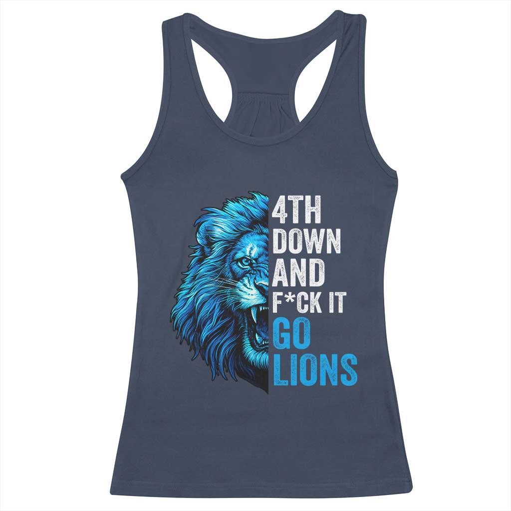 LF Game Day Racerback Tank Top Funny 4th Down F*ck It Blue Team Sports Fan TS10 Navy Print Your Wear