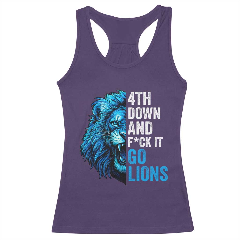 LF Game Day Racerback Tank Top Funny 4th Down F*ck It Blue Team Sports Fan TS10 Purple Print Your Wear