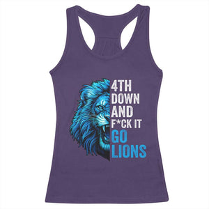 Go Lions Racerback Tank Top Funny 4th Down F*ck It Blue Lion Fan TS10 Purple Print Your Wear