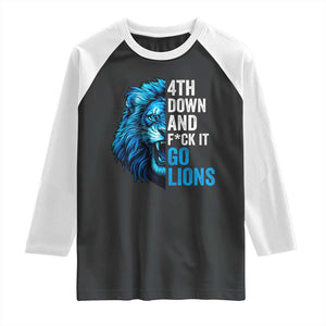 LF Game Day Raglan Shirt Funny 4th Down F*ck It Blue Team Sports Fan TS10 Black White Print Your Wear