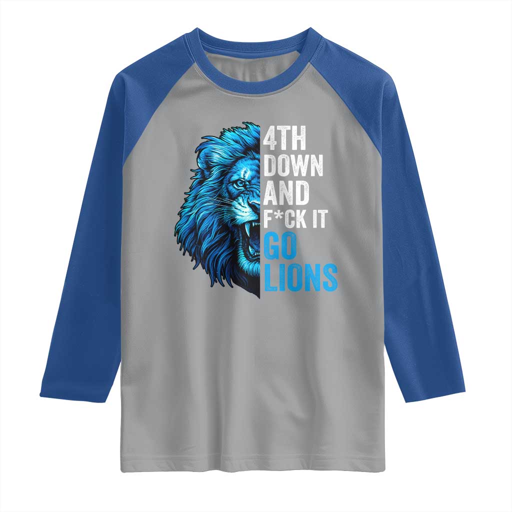 LF Game Day Raglan Shirt Funny 4th Down F*ck It Blue Team Sports Fan TS10 Sport Gray Royal Print Your Wear